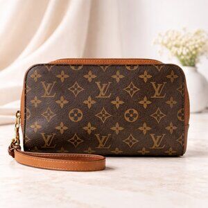 Authentic Louis Vuitton Orsay Monogram Clutch Wristlet | LV Canvas Vintage Bag